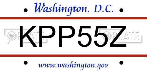 KPP55Z District Of Columbia License Plate