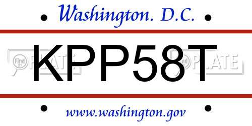 KPP58T District Of Columbia License Plate