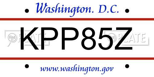 KPP85Z District Of Columbia License Plate