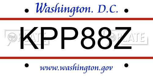 KPP88Z District Of Columbia License Plate