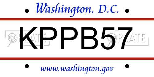 KPPB57 District Of Columbia License Plate
