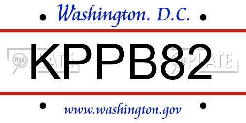 KPPB82 District Of Columbia License Plate