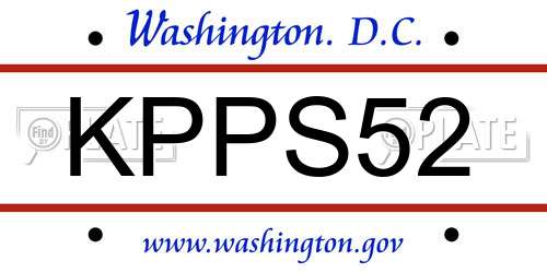 KPPS52 District Of Columbia License Plate