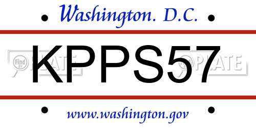 KPPS57 District Of Columbia License Plate