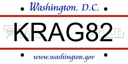 KRAG82 District Of Columbia License Plate