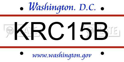 KRC15B District Of Columbia License Plate