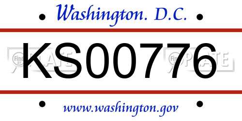 KS00776 District Of Columbia License Plate