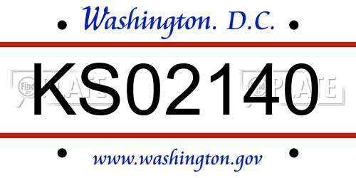 KS02140 District Of Columbia License Plate