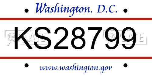 KS28799 District Of Columbia License Plate