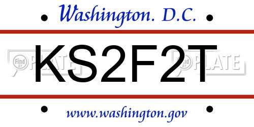 KS2F2T District Of Columbia License Plate