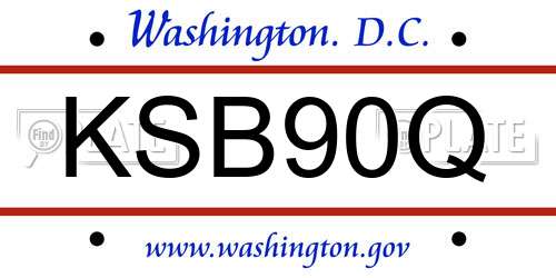 KSB90Q District Of Columbia License Plate
