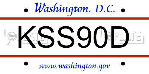 KSS90D District Of Columbia License Plate