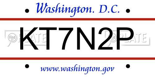 KT7N2P District Of Columbia License Plate
