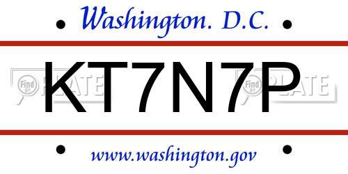 KT7N7P District Of Columbia License Plate