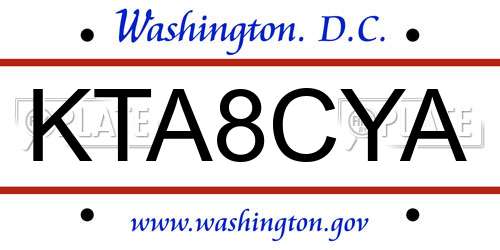 KTA8CYA District Of Columbia License Plate