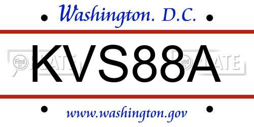 KVS88A District Of Columbia License Plate