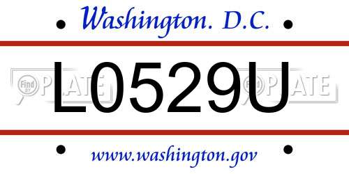 L0529U District Of Columbia License Plate