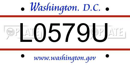 L0579U District Of Columbia License Plate