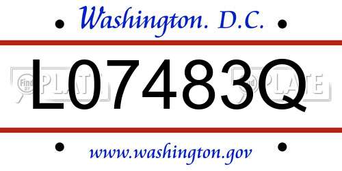 L07483Q District Of Columbia License Plate