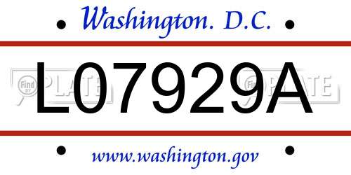 L07929A District Of Columbia License Plate