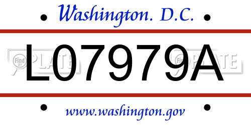 L07979A District Of Columbia License Plate