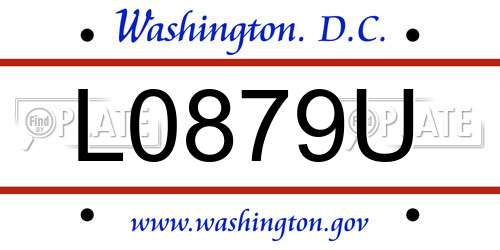 L0879U District Of Columbia License Plate