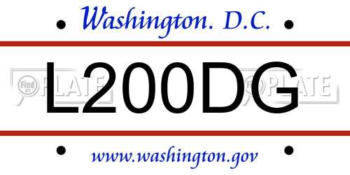 L200DG District Of Columbia License Plate