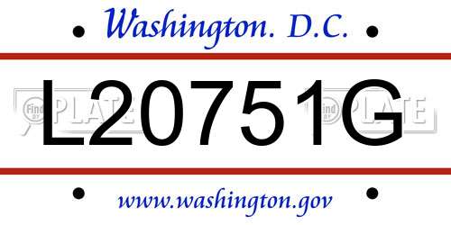 L20751G District Of Columbia License Plate