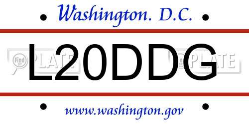 L20DDG District Of Columbia License Plate