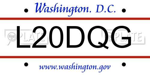 L20DQG District Of Columbia License Plate
