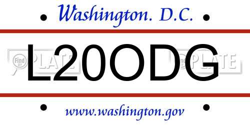L20ODG District Of Columbia License Plate