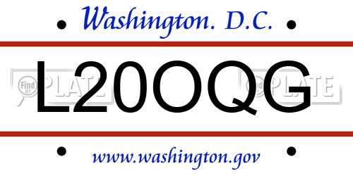 L20OQG District Of Columbia License Plate