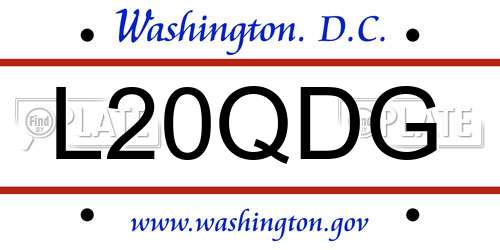 L20QDG District Of Columbia License Plate