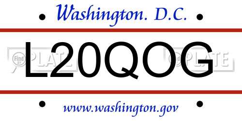 L20QOG District Of Columbia License Plate
