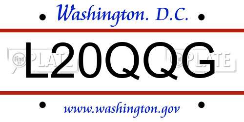 L20QQG District Of Columbia License Plate