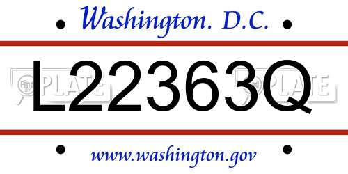 L22363Q District Of Columbia License Plate