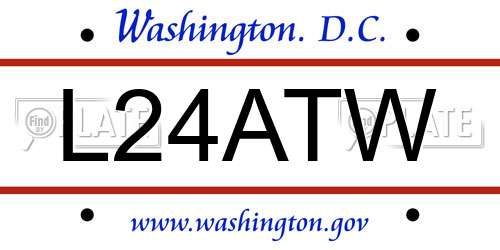 L24ATW District Of Columbia License Plate