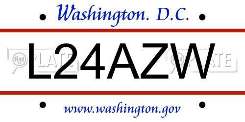 L24AZW District Of Columbia License Plate