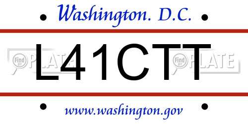 L41CTT District Of Columbia License Plate