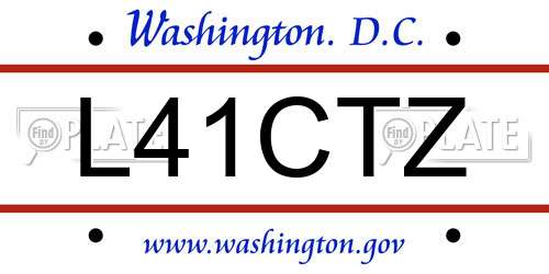 L41CTZ District Of Columbia License Plate