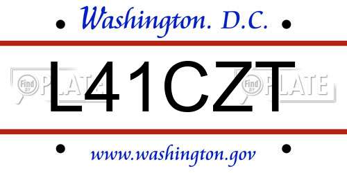 L41CZT District Of Columbia License Plate