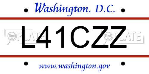 L41CZZ District Of Columbia License Plate