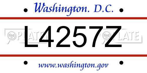 L4257Z District Of Columbia License Plate