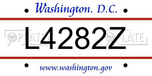 L4282Z District Of Columbia License Plate