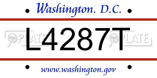 L4287T District Of Columbia License Plate