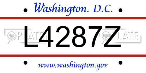 L4287Z District Of Columbia License Plate