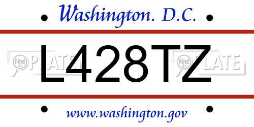 L428TZ District Of Columbia License Plate