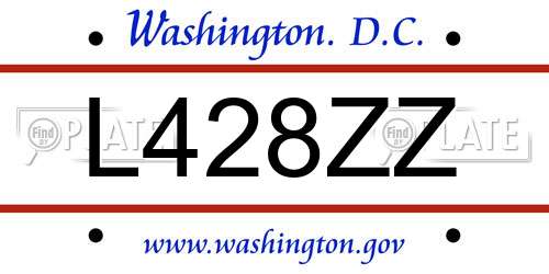 L428ZZ District Of Columbia License Plate