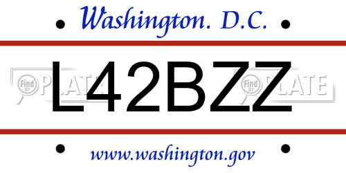 L42BZZ District Of Columbia License Plate