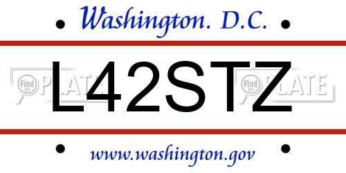 L42STZ District Of Columbia License Plate